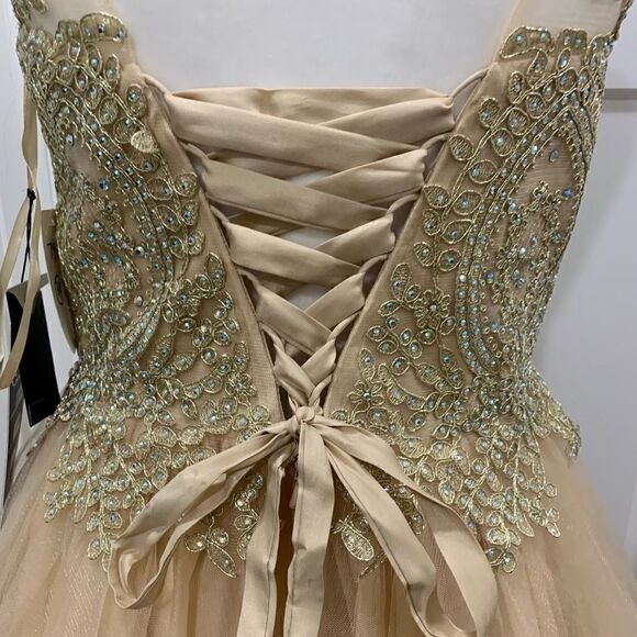 Mesh embroidered beaded Lace Short Ruffled  Dress - Picture 6 of 14